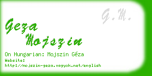 geza mojszin business card