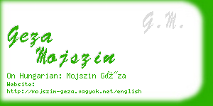 geza mojszin business card